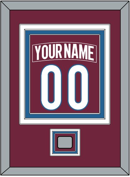 Colorado Nameplate & Number (Back) Combined, With Stanley Cup Champions Patch - Home Burgundy - Premier Tier 2