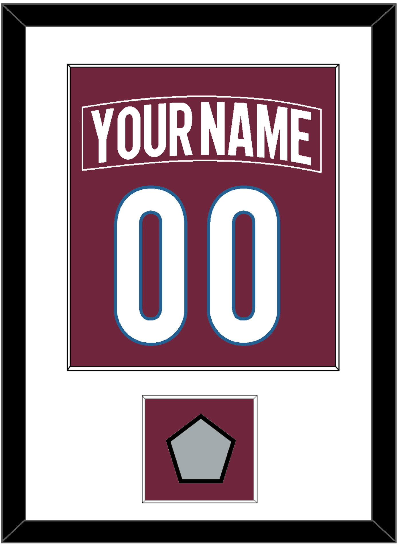 Colorado Nameplate & Number (Back) Combined, With Stanley Cup Finals Patch - Home Burgundy - Essential Tier 1