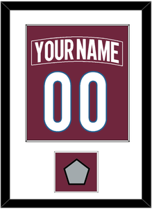 Colorado Nameplate & Number (Back) Combined, With Stanley Cup Finals Patch - Home Burgundy - Single Mat 1