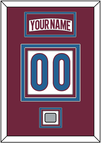 Colorado Nameplate & Number (Back) With Stanley Cup Finals Patch - Road White - Premier Tier 3
