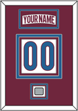 Colorado Nameplate & Number (Back) With Stanley Cup Finals Patch - Road White - Triple Mat 3