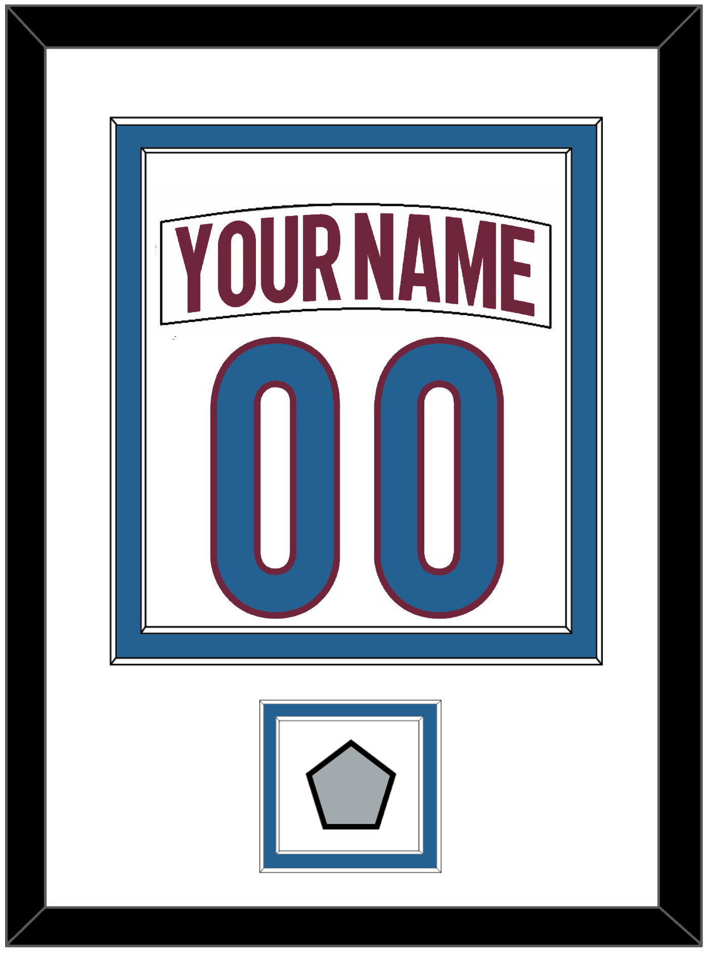 Colorado Nameplate & Number (Back) Combined, With Stanley Cup Champions Patch - Road White - Signature Tier 2