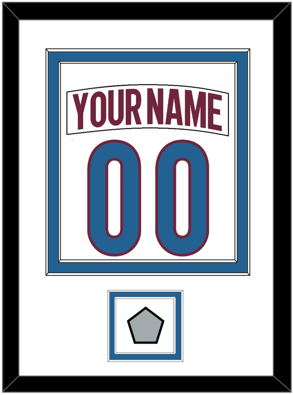 Colorado Nameplate & Number (Back) Combined, With Stanley Cup Champions Patch - Road White - Double Mat 2