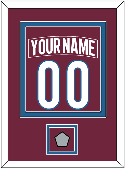 Colorado Nameplate & Number (Back) Combined, With Stanley Cup Finals Patch - Home Burgundy - Signature Tier 2