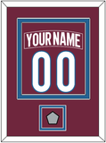 Colorado Nameplate & Number (Back) Combined, With Stanley Cup Finals Patch - Home Burgundy - Double Mat 2