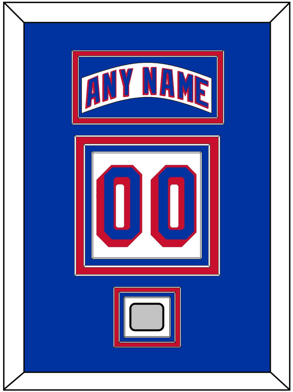 New York Nameplate & Number (Back) With 1994 Stanley Cup Finals Patch - Home White (1990-2004) - Triple Mat 2