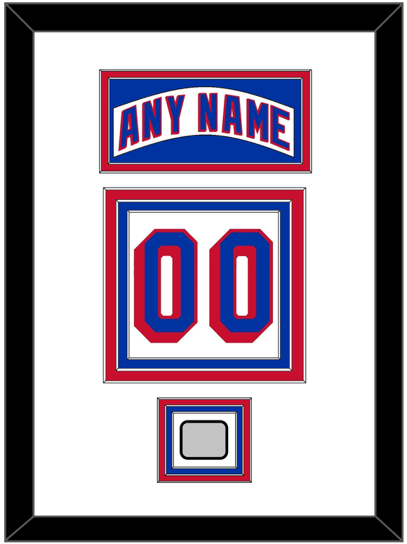 New York Nameplate & Number (Back) With 1994 Stanley Cup Finals Patch - Home White (1990-2004) - Triple Mat 1