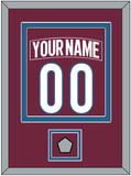 Colorado Nameplate & Number (Back) Combined, With Stanley Cup Champions Patch - Home Burgundy - Double Mat 2