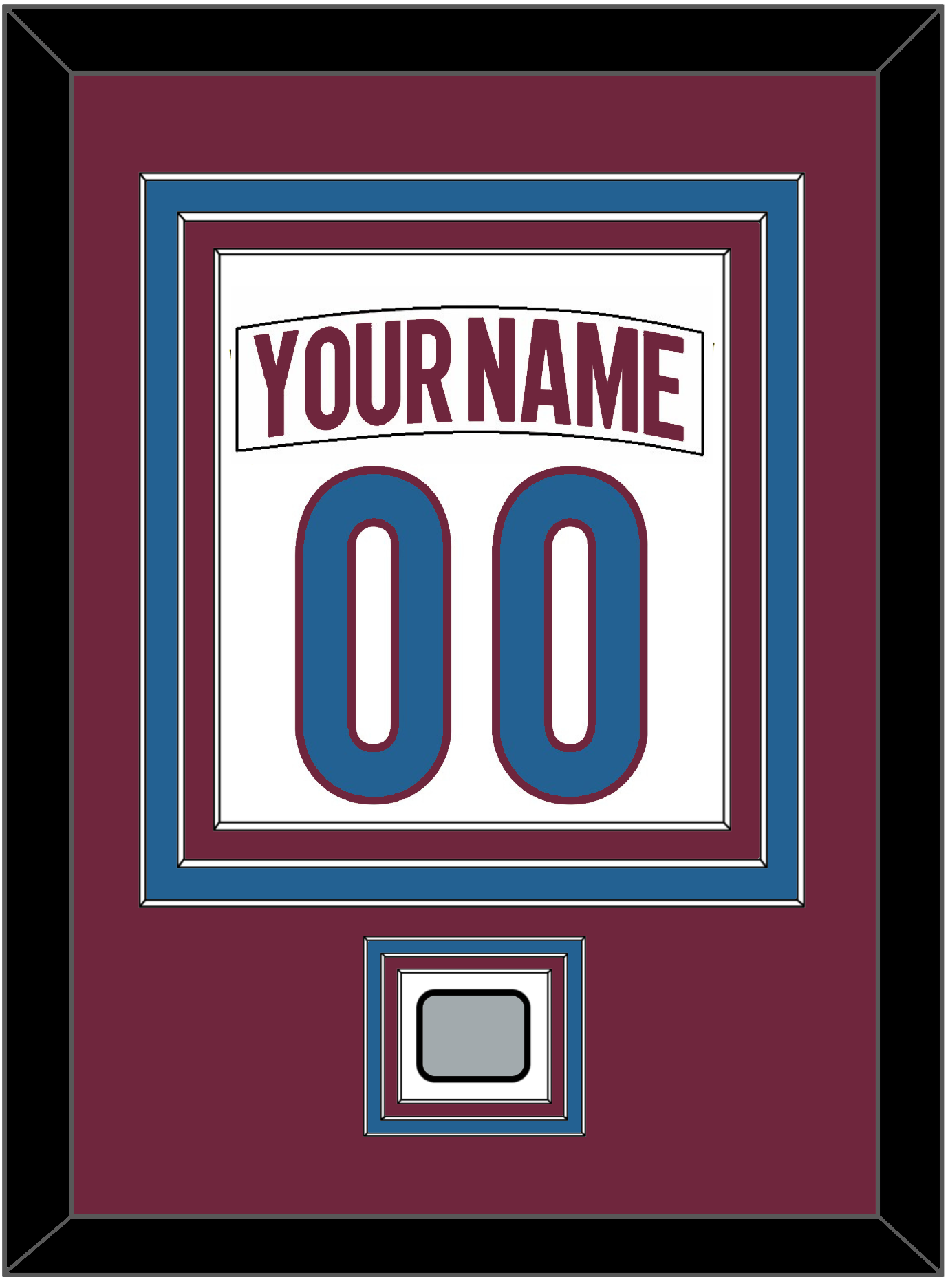 Colorado Nameplate & Number (Back) Combined, With Stanley Cup Champions Patch - Road White - Premier Tier 2