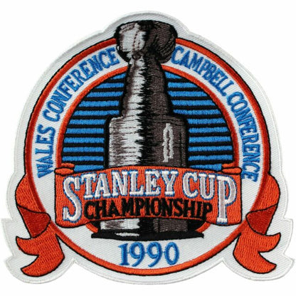 Edmonton Nameplate & Number (Back) With 1990 Stanley Cup Finals Patch - Road Blue (1981-1994) - Signature Tier 1