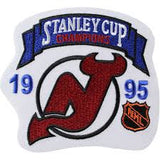 New Jersey Nameplate & Number (Back) With Stanley Cup Champions Patch - Home White (1992-2007) - Triple Mat 2