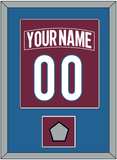 Colorado Nameplate & Number (Back) Combined, With Stanley Cup Champions Patch - Home Burgundy - Single Mat 2