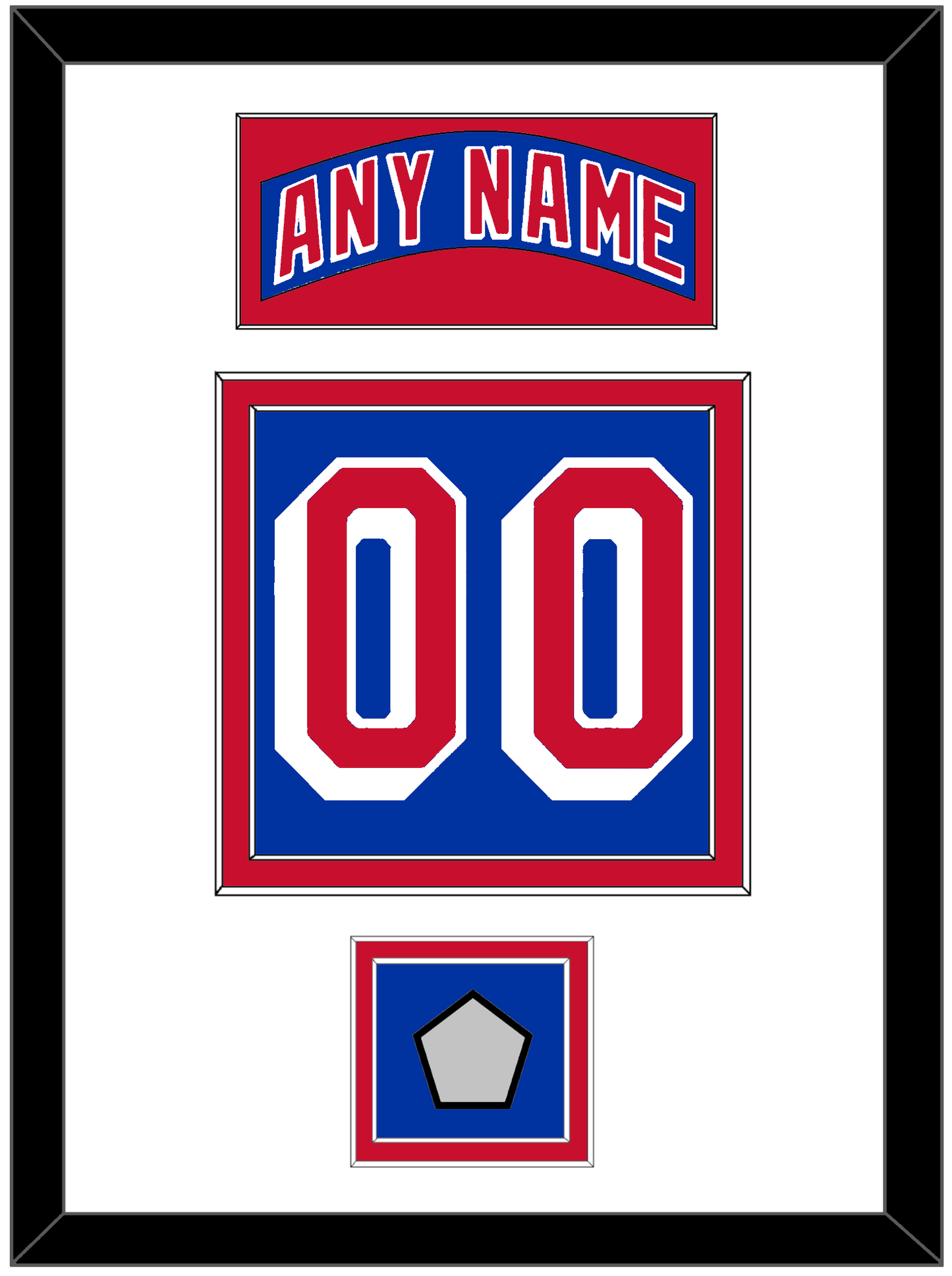 New York Nameplate & Number (Back) With 1994 Stanley Cup Finals Patch - Road Blue (1990-2004) - Signature Tier 1