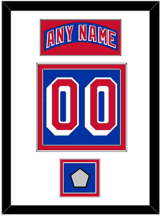 New York Nameplate & Number (Back) With 1994 Stanley Cup Finals Patch - Road Blue (1990-2004) - Signature Tier 1