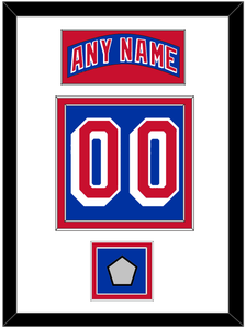 New York Nameplate & Number (Back) With 1994 Stanley Cup Finals Patch - Road Blue (1990-2004) - Double Mat 1