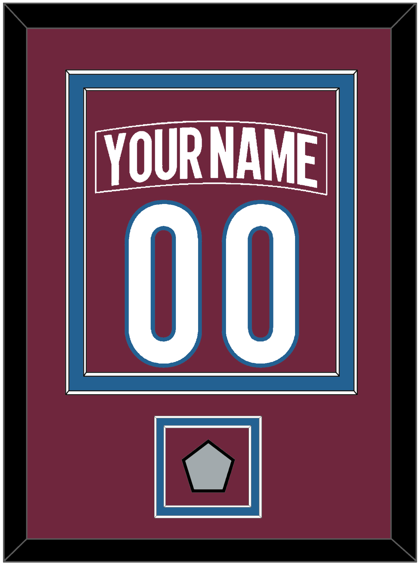 Colorado Nameplate & Number (Back) Combined, With Stanley Cup Finals Patch - Home Burgundy - Signature Tier 2