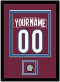 Colorado Nameplate & Number (Back) Combined, With Stanley Cup Finals Patch - Home Burgundy - Double Mat 2