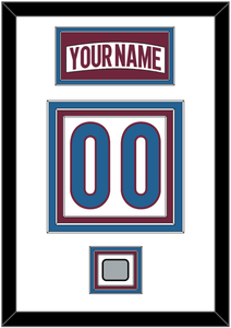 Colorado Nameplate & Number (Back) With Stanley Cup Finals Patch - Road White - Triple Mat 1