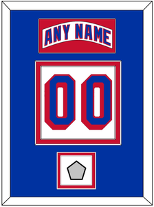 New York Nameplate & Number (Back) With 1994 Stanley Cup Finals Patch - Home White (1990-2004) - Double Mat 2