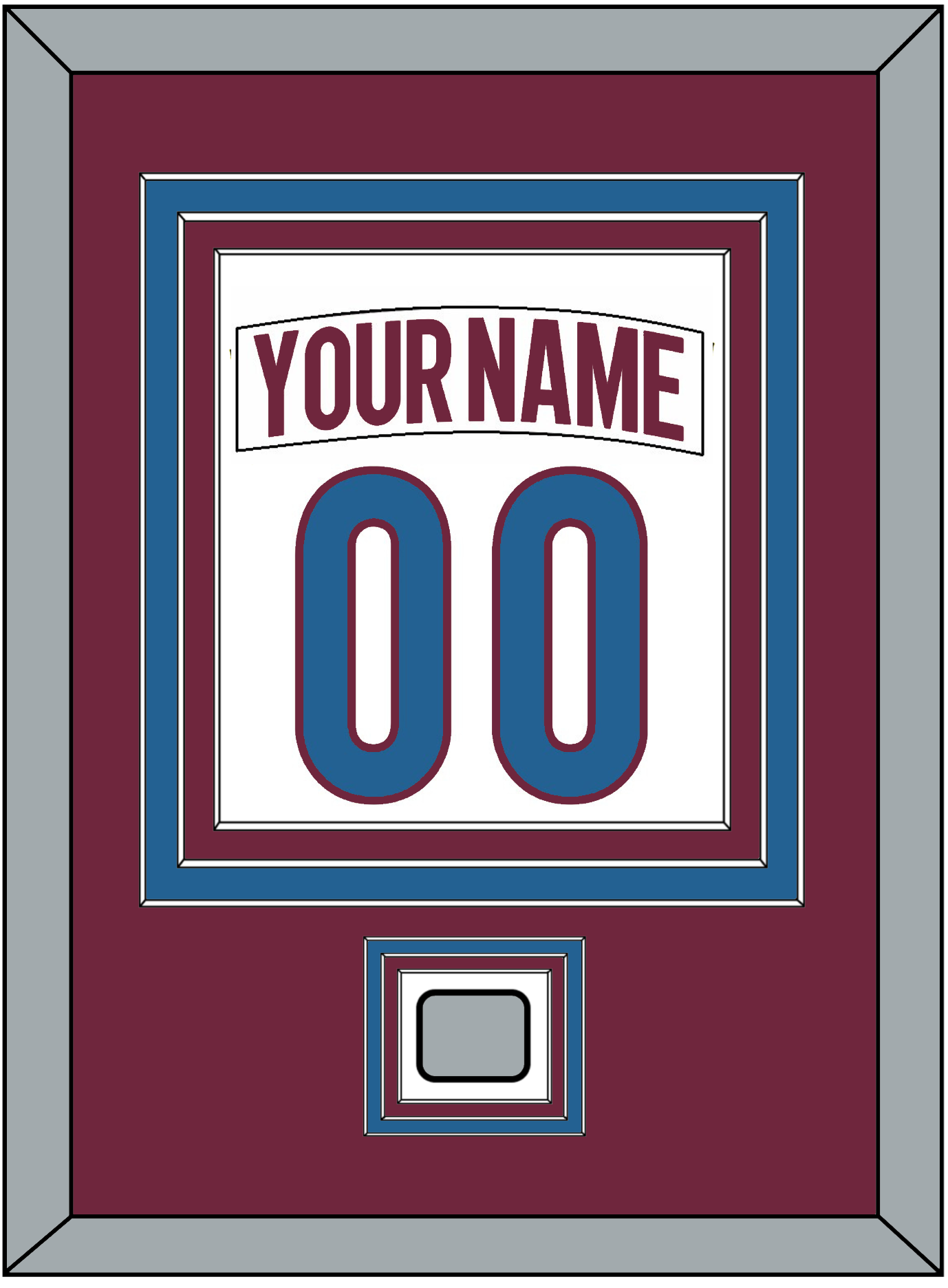 Colorado Nameplate & Number (Back) Combined, With Stanley Cup Champions Patch - Road White - Premier Tier 2