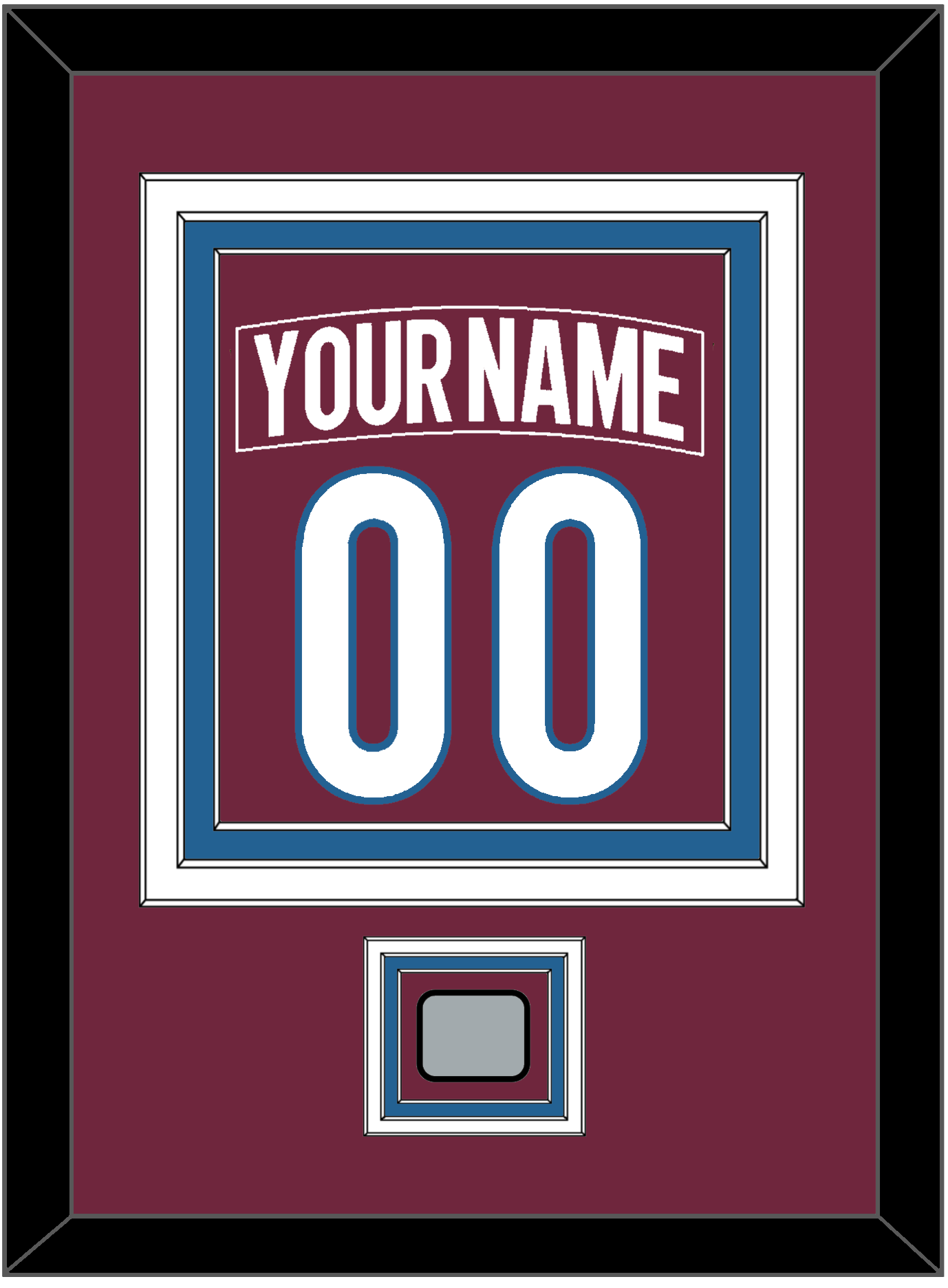 Colorado Nameplate & Number (Back) Combined, With Stanley Cup Finals Patch - Home Burgundy - Premier Tier 2