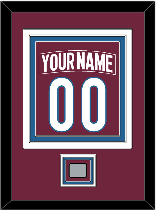 Colorado Nameplate & Number (Back) Combined, With Stanley Cup Finals Patch - Home Burgundy - Premier Tier 2