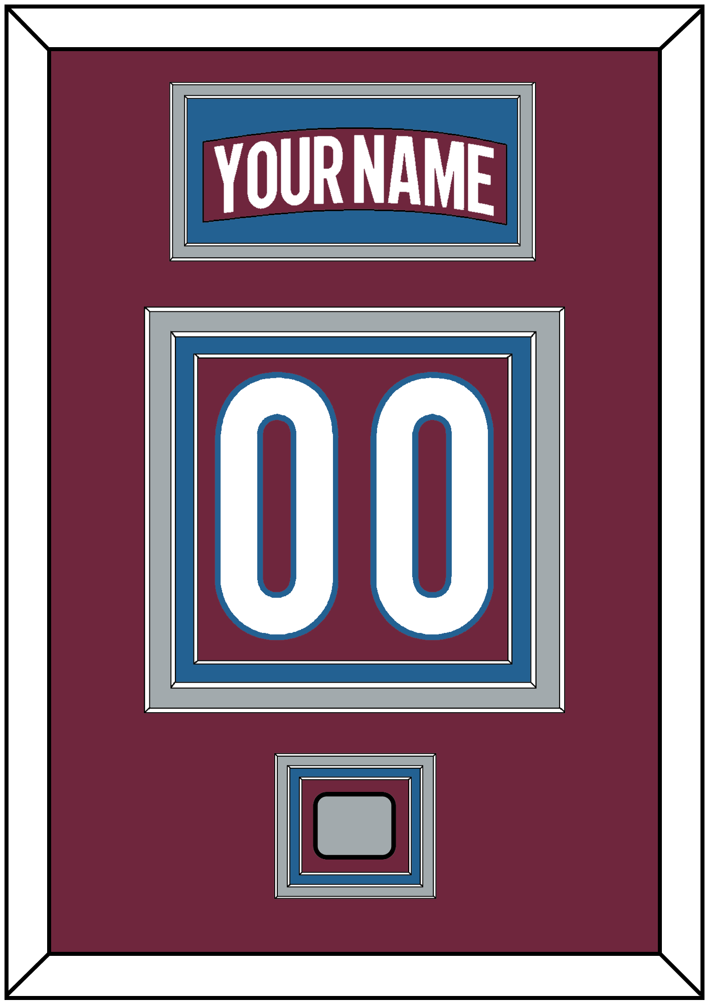 Colorado Nameplate & Number (Back) With Stanley Cup Champions Patch - Home Burgundy - Premier Tier 3