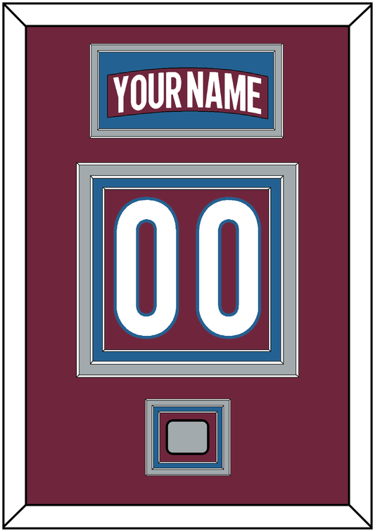 Colorado Nameplate & Number (Back) With Stanley Cup Finals Patch - Home Burgundy - Premier Tier 3
