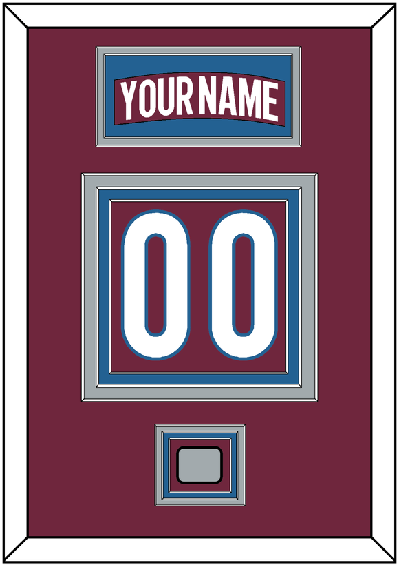 Colorado Nameplate & Number (Back) With Stanley Cup Finals Patch - Home Burgundy - Triple Mat 3