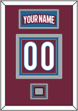 Colorado Nameplate & Number (Back) With Stanley Cup Finals Patch - Home Burgundy - Triple Mat 3