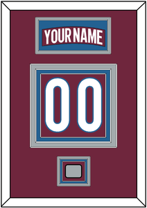 Colorado Nameplate & Number (Back) With Stanley Cup Champions Patch - Home Burgundy - Triple Mat 3