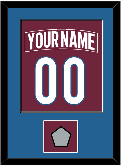 Colorado Nameplate & Number (Back) Combined, With Stanley Cup Champions Patch - Home Burgundy - Essential Tier 2