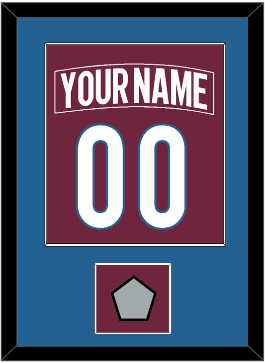 Colorado Nameplate & Number (Back) Combined, With Stanley Cup Champions Patch - Home Burgundy - Essential Tier 2