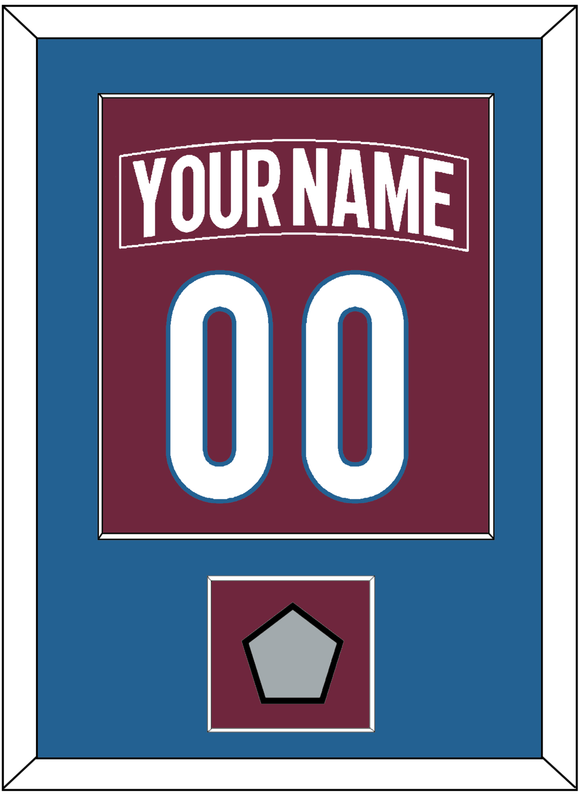 Colorado Nameplate & Number (Back) Combined, With Stanley Cup Finals Patch - Home Burgundy - Single Mat 2