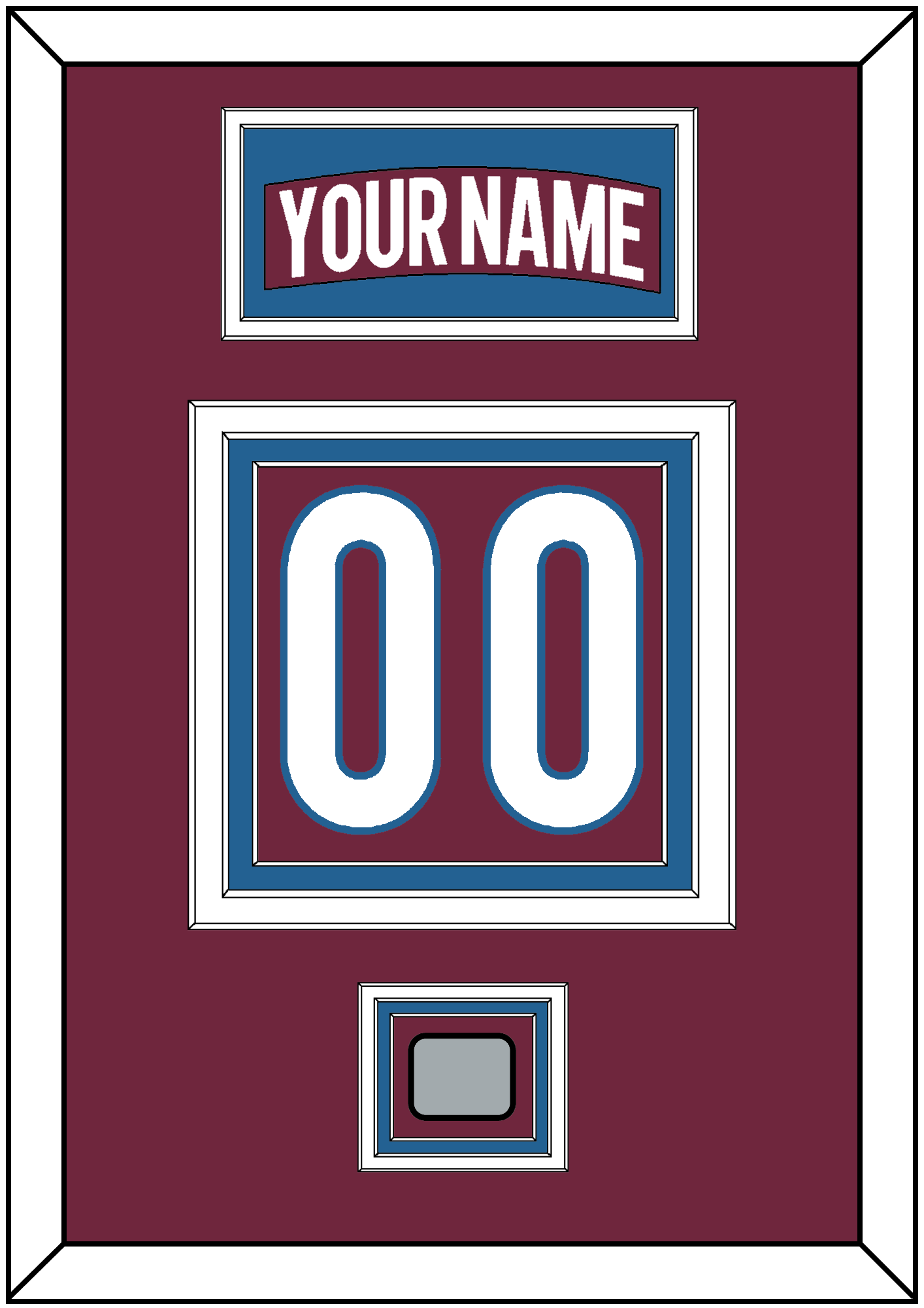 Colorado Nameplate & Number (Back) With Stanley Cup Finals Patch - Home Burgundy - Premier Tier 2