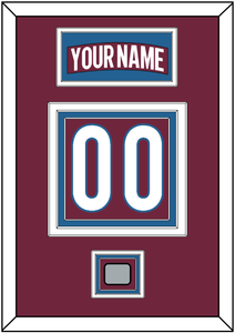 Colorado Nameplate & Number (Back) With Stanley Cup Finals Patch - Home Burgundy - Triple Mat 2