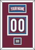 Colorado Nameplate & Number (Back) With Stanley Cup Finals Patch - Home Burgundy - Triple Mat 2