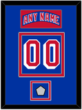 New York Nameplate & Number (Back) With 1994 Stanley Cup Finals Patch - Road Blue (1990-2004) - Double Mat 2