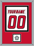 Carolina Nameplate & Number (Back) Combined, With Stanley Cup Finals Patch - Road White (2000-2007) - Double Mat 2