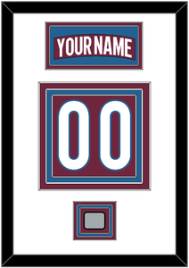 Colorado Nameplate & Number (Back) With Stanley Cup Finals Patch - Home Burgundy - Triple Mat 1