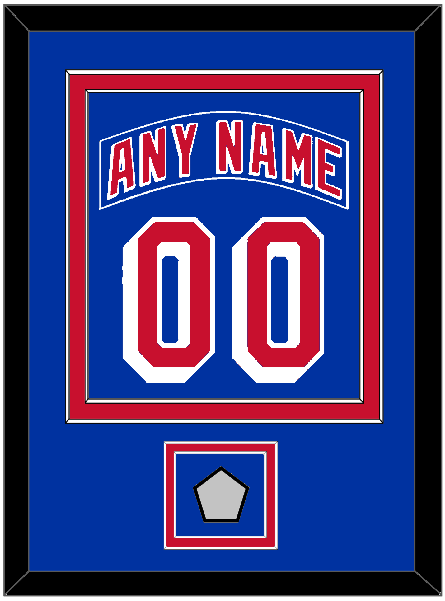 New York Nameplate & Number (Back) Combined, With 1994 Stanley Cup Finals Patch - Road Blue (1990-2004) - Signature Tier 2