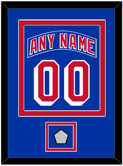 New York Nameplate & Number (Back) Combined, With 1994 Stanley Cup Finals Patch - Road Blue (1990-2004) - Signature Tier 2