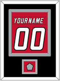 Carolina Nameplate & Number (Back) Combined, With Stanley Cup Champions Patch - Home Red (2000-2007) - Double Mat 3
