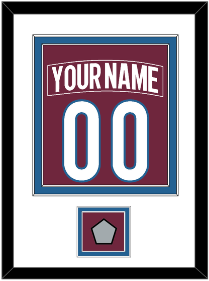 Colorado Nameplate & Number (Back) Combined, With Stanley Cup Champions Patch - Home Burgundy - Signature Tier 1