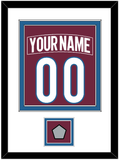 Colorado Nameplate & Number (Back) Combined, With Stanley Cup Champions Patch - Home Burgundy - Double Mat 1