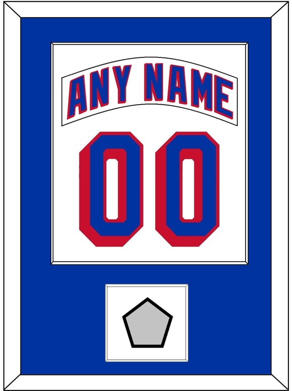 New York Nameplate & Number (Back) Combined, With 1994 Stanley Cup Finals Patch - Home White (1990-2004) - Single Mat 1