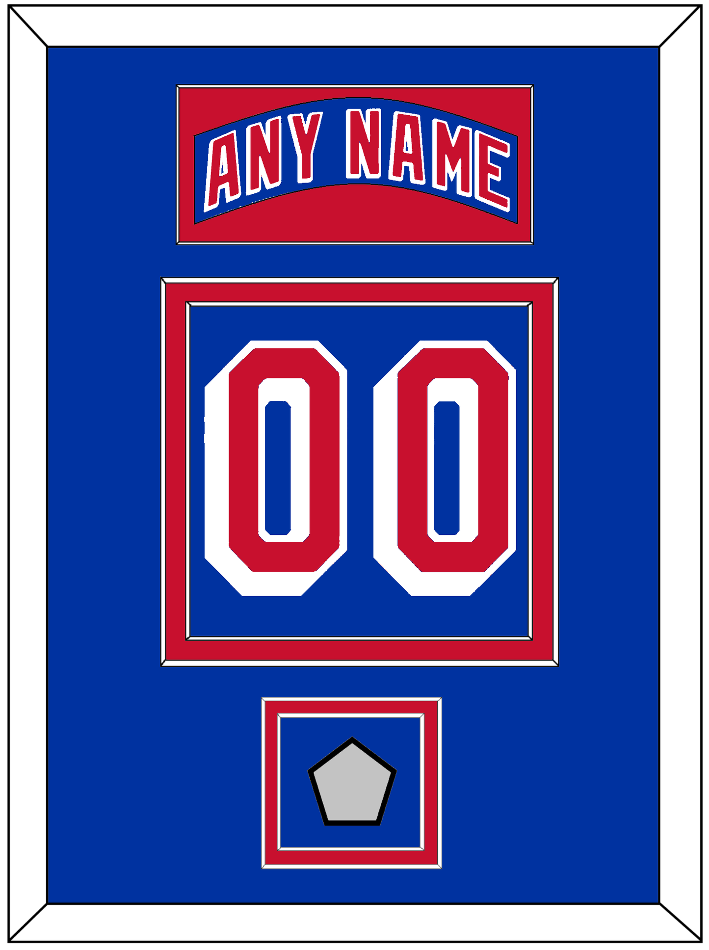New York Nameplate & Number (Back) With 1994 Stanley Cup Finals Patch - Road Blue (1990-2004) - Signature Tier 2
