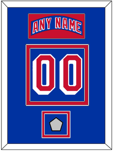 New York Nameplate & Number (Back) With 1994 Stanley Cup Finals Patch - Road Blue (1990-2004) - Double Mat 2