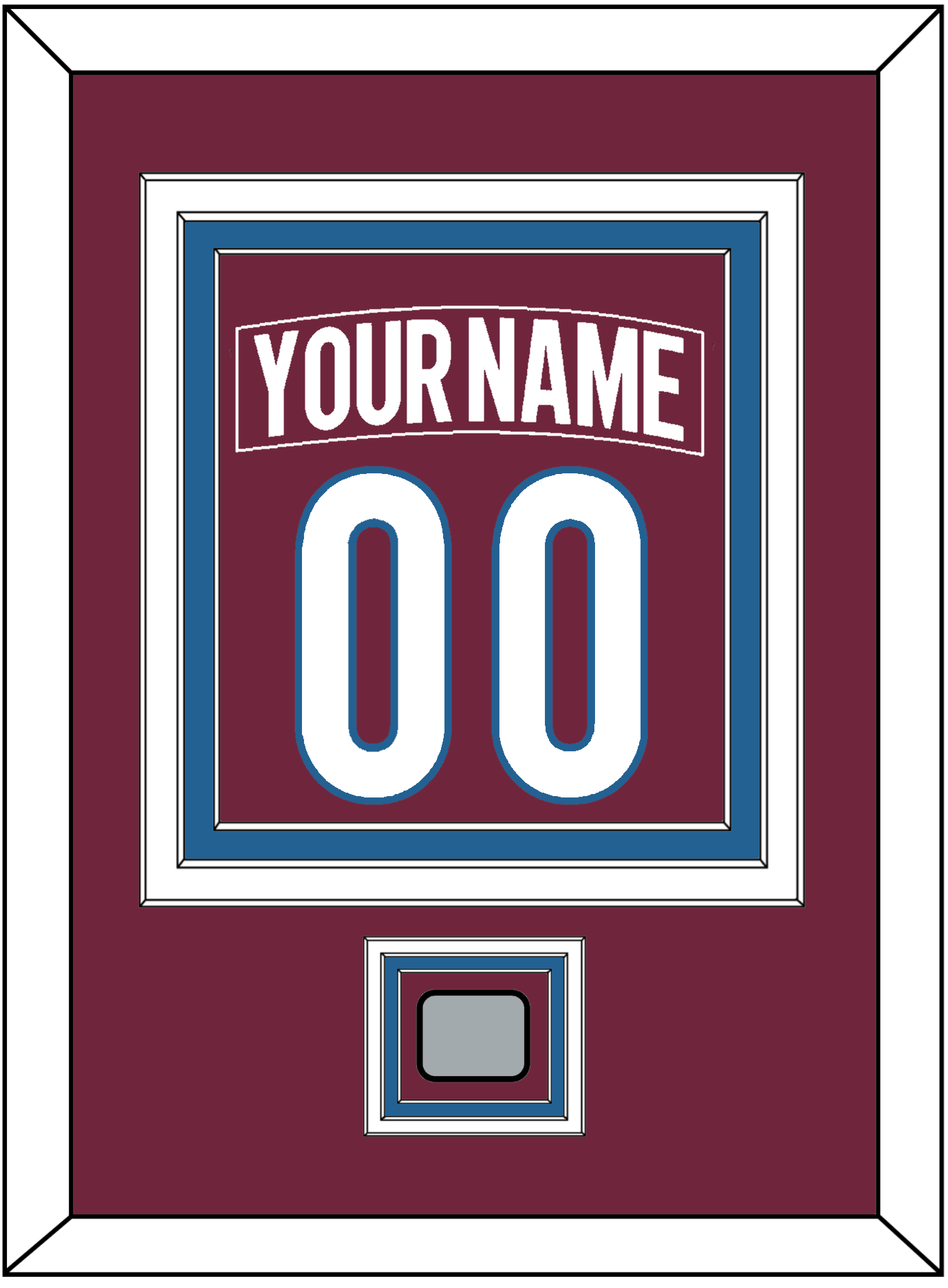 Colorado Nameplate & Number (Back) Combined, With Stanley Cup Champions Patch - Home Burgundy - Premier Tier 2