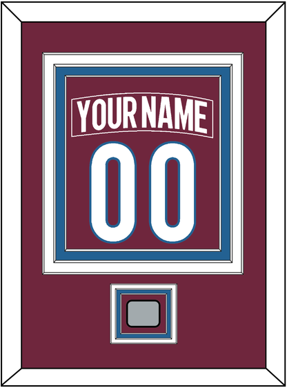 Colorado Nameplate & Number (Back) Combined, With Stanley Cup Champions Patch - Home Burgundy - Premier Tier 2